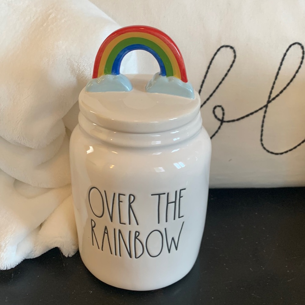 Rae Dunn Over the Rainbow canister NWT